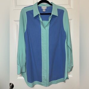 Ladies Colorblock 100% Silk Blouse